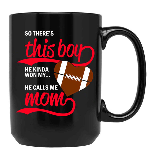 This Boy Kinda Won My Heart Black Gift Coffee Mug - Black