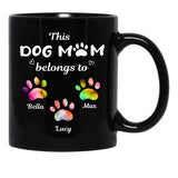 This Dog Mom Belongs To Floral Paw Dog Lovers Custom Mug Gift Black Gift Coffee Mug - Black