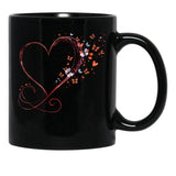 This Enchanting An Elegant Swirling Heart Created With A Fluid Glossy Texture That Gives It A Modern And Artistic Black Gift Coffee Mug - Black
