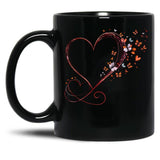 This Enchanting An Elegant Swirling Heart Created With A Fluid Glossy Texture That Gives It A Modern And Artistic Black Gift Coffee Mug