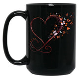 This Enchanting An Elegant Swirling Heart Created With A Fluid Glossy Texture That Gives It A Modern And Artistic Black Gift Coffee Mug