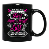 This Girl Loves Her Husband Black Gift Coffee Mug - Black
