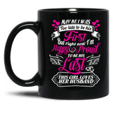 This Girl Loves Her Husband Black Gift Coffee Mug