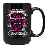 This Girl Loves Her Husband Black Gift Coffee Mug - Black