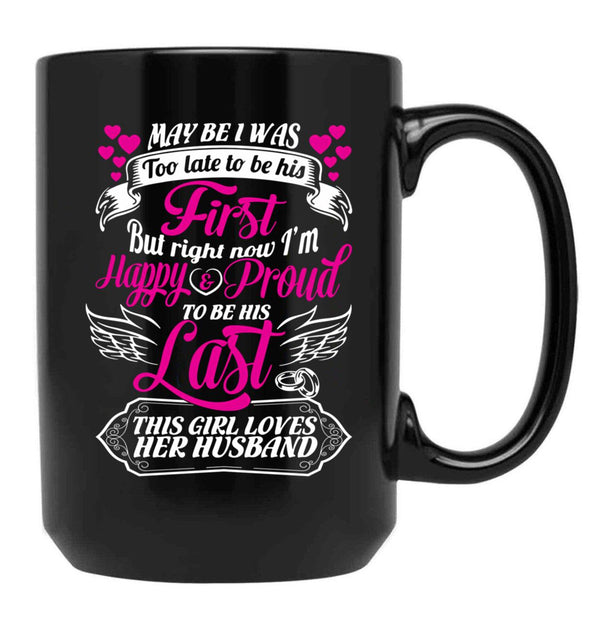 This Girl Loves Her Husband Black Gift Coffee Mug - Black