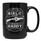 This Girl Stole My Heart She Calls Me Daddy Black Gift Coffee Mug - Black