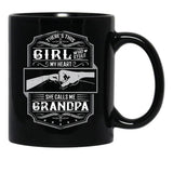 This Girl Stole My Heart She Calls Me Grandpa Black Gift Coffee Mug - Black