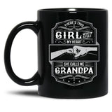 This Girl Stole My Heart She Calls Me Grandpa Black Gift Coffee Mug