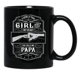 This Girl Stole My Heart She Calls Me Papa Black Gift Coffee Mug - Black