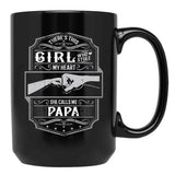 This Girl Stole My Heart She Calls Me Papa Black Gift Coffee Mug - Black
