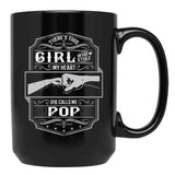 This Girl Stole My Heart She Calls Me Pop Black Gift Coffee Mug - Black
