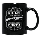 This Girl Stole My Heart She Calls Me Poppa Black Gift Coffee Mug - Black