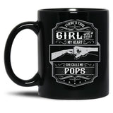 This Girl Stole My Heart She Calls Me Pops Black Gift Coffee Mug