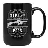This Girl Stole My Heart She Calls Me Pops Black Gift Coffee Mug - Black