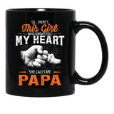 This Girl Who Kinda Stole My Heart She Calls Me Papa Black Gift Coffee Mug - Black