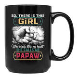 This Girl Who Kinda Stole My Heart She Calls Me Papaw Gift Black Gift Coffee Mug - Black