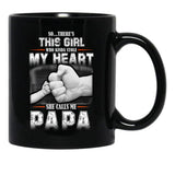 This Girl Who Stole My Heart She Calls Me Papa Black Gift Coffee Mug - Black