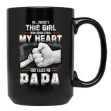 This Girl Who Stole My Heart She Calls Me Papa Black Gift Coffee Mug - Black