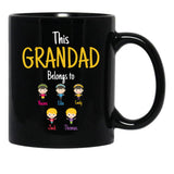 This Grandad Belongs To Naomi Ellie Emily Jack Thomas Black Gift Coffee Mug - Black