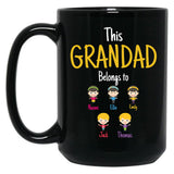 This Grandad Belongs To Naomi Ellie Emily Jack Thomas Black Gift Coffee Mug