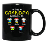 This Grandpa Belongs To Cute Family Black Gift Coffee Mug - Black