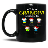 This Grandpa Belongs To Cute Family Black Gift Coffee Mug