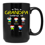 This Grandpa Belongs To Cute Family Black Gift Coffee Mug - Black