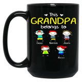 This Grandpa Belongs To Cute Family Black Gift Coffee Mug