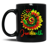Tie Dye Sunflower Power Fist Melanin African Juneteenth 1865 Black Coffee Mug