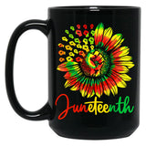 Tie Dye Sunflower Power Fist Melanin African Juneteenth 1865 Black Coffee Mug