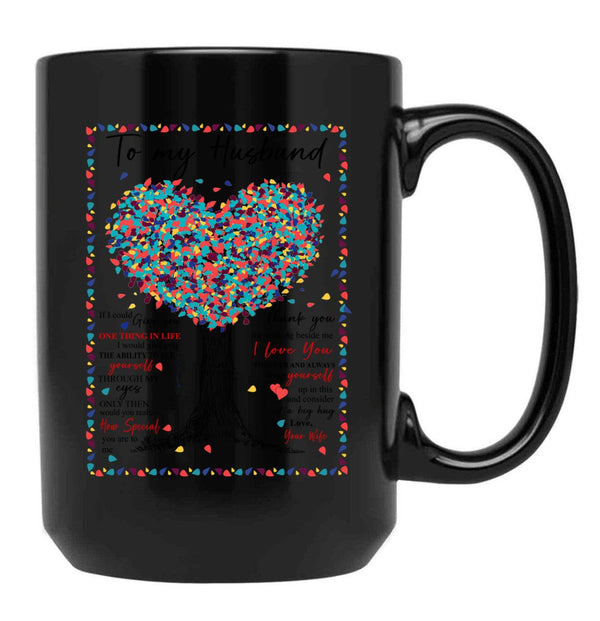 To My Husband Love Your Wife Black Gift Coffee Mug - Black
