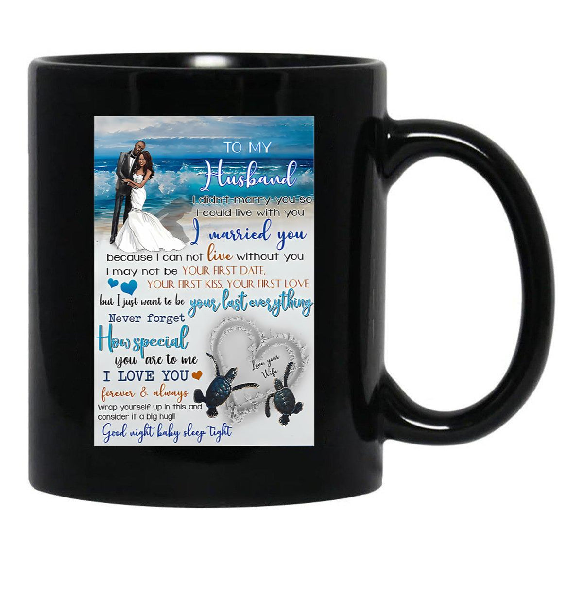 To My Husband With Love Black Gift Coffee Mug - Black