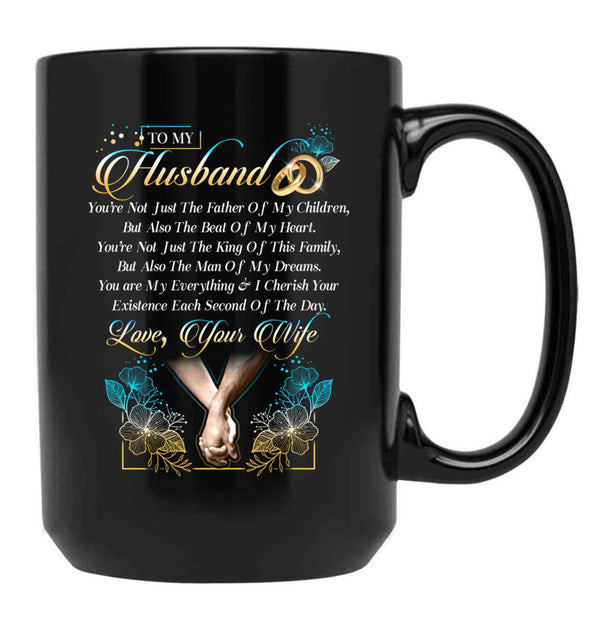 To My Husband (1) Black Gift Coffee Mug - Black