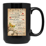 To My Loving Mom Wonderful Person In My Life Black Gift Coffee Mug - Black