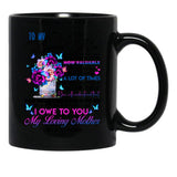 To My Mom - Floral Vase Black Gift Coffee Mug - Black
