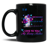 To My Mom - Floral Vase Black Gift Coffee Mug