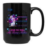 To My Mom - Floral Vase Black Gift Coffee Mug - Black