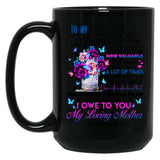 To My Mom - Floral Vase Black Gift Coffee Mug