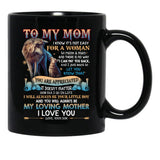 To My Mom - Wolf Black Gift Coffee Mug - Black