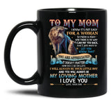 To My Mom - Wolf Black Gift Coffee Mug