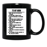 To My Mom (2) Black Gift Coffee Mug - Black