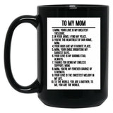 To My Mom (2) Black Gift Coffee Mug