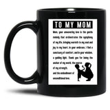 To My Mom Black Gift Coffee Mug