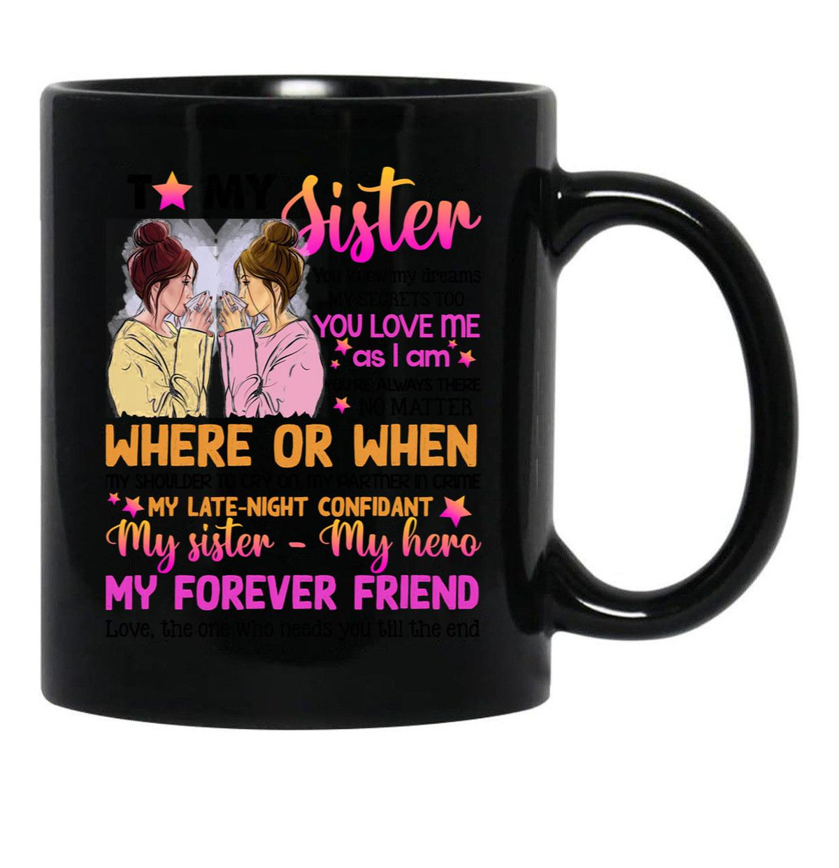 To My Sister - You Love Me As I Am Black Gift Coffee Mug - Black
