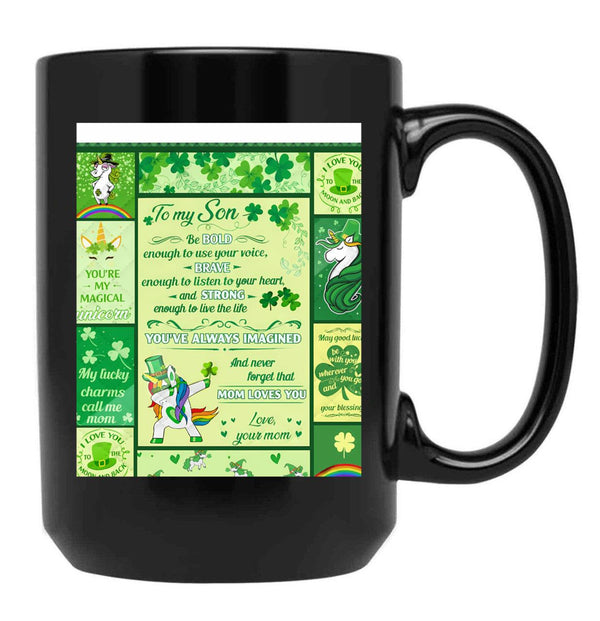 To My Son Be Bold Enough To Use Your Voice Brave Black Gift Coffee Mug - Black