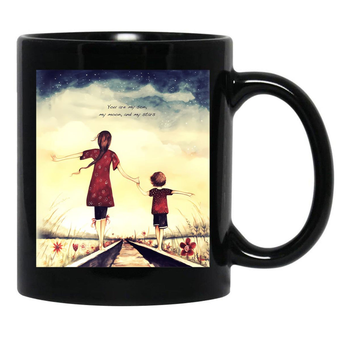 To My Son Hot Rod Backgroud Clasic Black Gift Coffee Mug - Black
