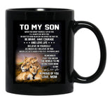 To My Son I Am Proud Of You Black Gift Coffee Mug - Black