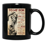 To My Son I Closed My Eyes For But A Moment And Suddenly A Man Stood - Dad And Son Firefighter Black Gift Coffee Mug - Black