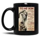 To My Son I Closed My Eyes For But A Moment And Suddenly A Man Stood - Dad And Son Firefighter Black Gift Coffee Mug