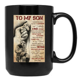 To My Son I Closed My Eyes For But A Moment And Suddenly A Man Stood - Dad And Son Firefighter Black Gift Coffee Mug - Black